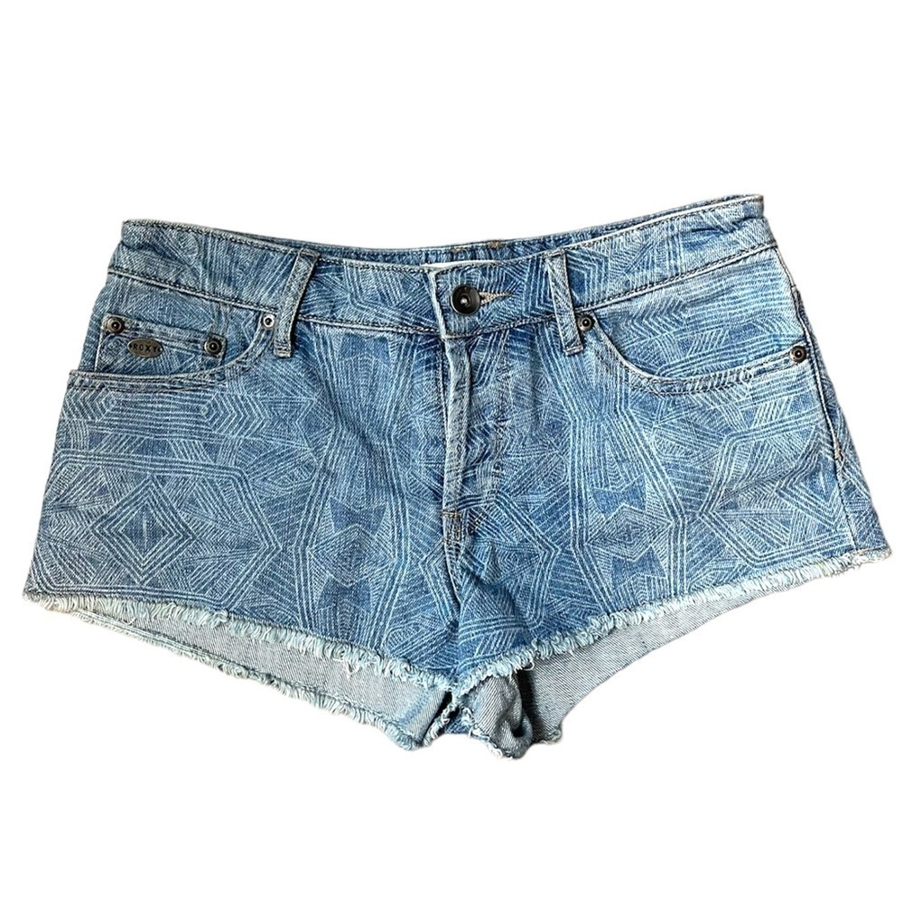 Roxy Womens Size 26 Denim Shorts mid rise cut off